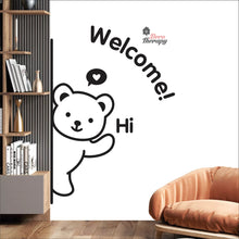 Load image into Gallery viewer, Cute Bear Welcome Sign Cafe Store Restaurant Wall Decal Decotherapy