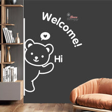 Load image into Gallery viewer, Cute Bear Welcome Sign Cafe Store Restaurant Wall Decal Decotherapy
