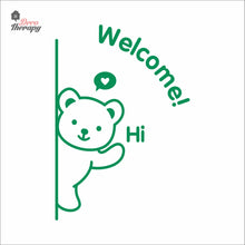 Load image into Gallery viewer, Cute Bear Welcome Sign Cafe Store Restaurant Wall Decal Decotherapy