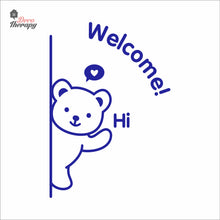 Load image into Gallery viewer, Cute Bear Welcome Sign Cafe Store Restaurant Wall Decal Decotherapy