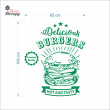 Load image into Gallery viewer, Delicious Burgers Hot And Tasty Premium Quality Wall Decal