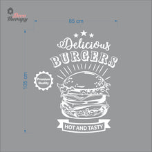 Load image into Gallery viewer, Delicious Burgers Hot And Tasty Premium Quality Wall Decal