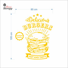 Load image into Gallery viewer, Delicious Burgers Hot And Tasty Premium Quality Wall Decal