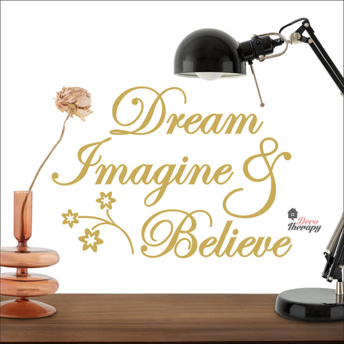Dream Imagine Believe Wall Decal Decotherapy