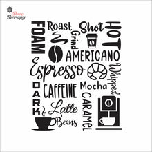 Load image into Gallery viewer, Espresso Caffeine Latte Beans Americano Grind Coffee Wall Decal Decotherapy