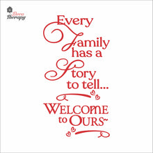 Load image into Gallery viewer, Every Family Has A Story To Tell Welcome To Ours V2 Wall Decal Decotherapy
