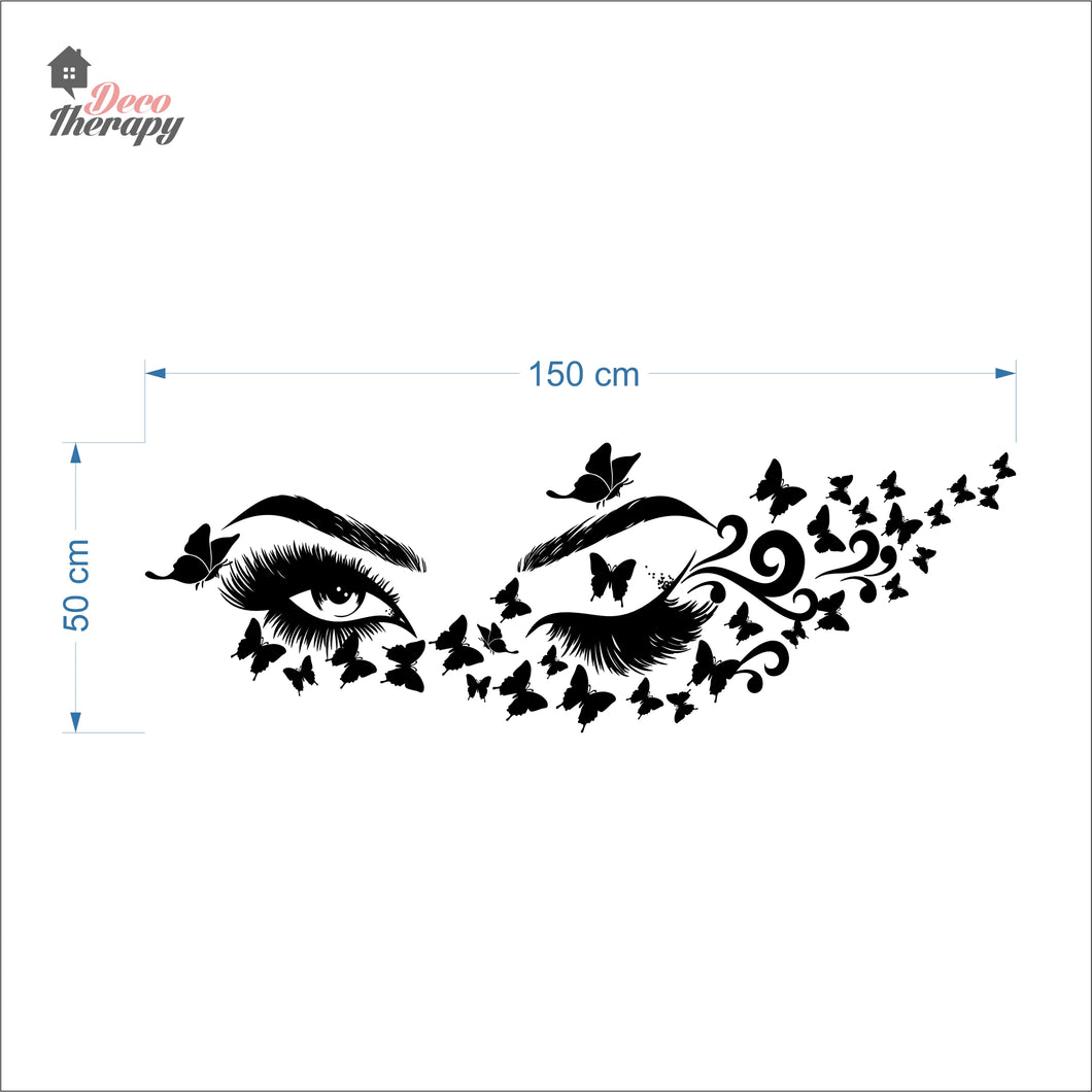 Eyelashes Butterflies Wall Decal Decotherapy