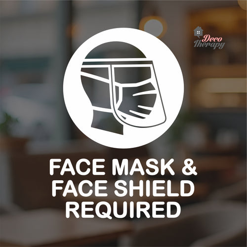 Face Mask Face Shield Required Sign Sticker Self-Adhesive Decotherapy