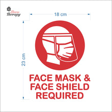 Load image into Gallery viewer, Face Mask Face Shield Required Sign Sticker Self-Adhesive Decotherapy