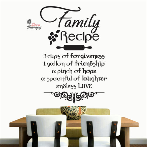 Family Recipe Cups Of Forgiveness A Spoonful Of Laughter Wall Decal Decotherapy