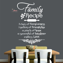 Load image into Gallery viewer, Family Recipe Cups Of Forgiveness A Spoonful Of Laughter Wall Decal Decotherapy