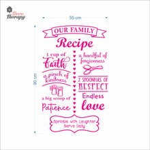 Load image into Gallery viewer, Family Recipe Cup Of Faith Pinch Of Kindness Big Scoop Of Patience Wall Decal Decotherapy