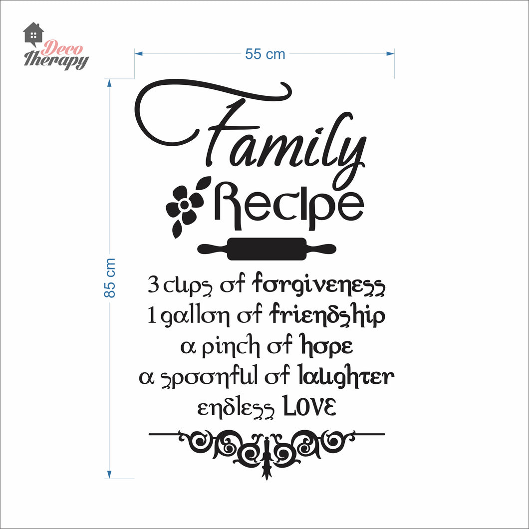 Family Recipe Cups Of Forgiveness A Spoonful Of Laughter Wall Decal Decotherapy