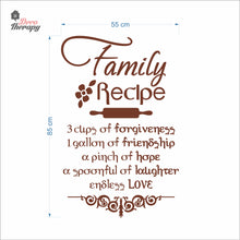 Load image into Gallery viewer, Family Recipe Cups Of Forgiveness A Spoonful Of Laughter Wall Decal Decotherapy