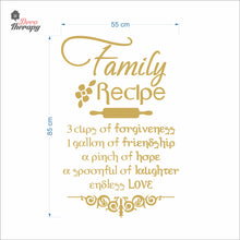 Load image into Gallery viewer, Family Recipe Cups Of Forgiveness A Spoonful Of Laughter Wall Decal Decotherapy
