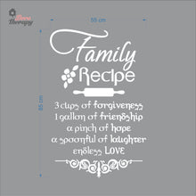 Load image into Gallery viewer, Family Recipe Cups Of Forgiveness A Spoonful Of Laughter Wall Decal Decotherapy