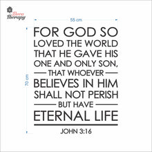 Load image into Gallery viewer, For God So Loved The World John 3:16 V1 Wall Decal Decotherapy