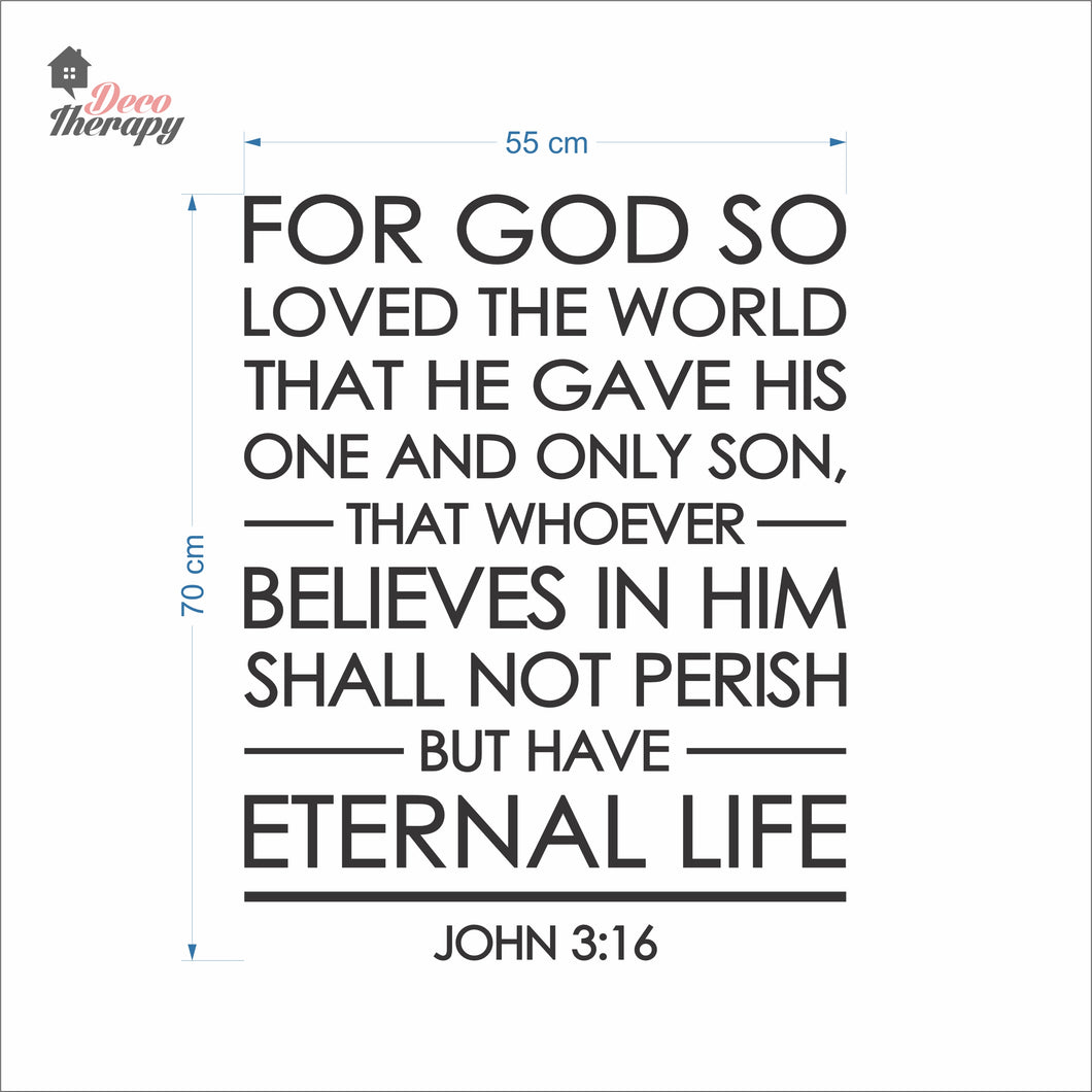 For God So Loved The World John 3:16 V1 Wall Decal Decotherapy