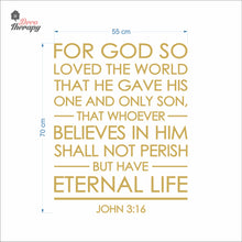 Load image into Gallery viewer, For God So Loved The World John 3:16 V1 Wall Decal Decotherapy
