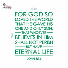 Load image into Gallery viewer, For God So Loved The World John 3:16 V1 Wall Decal Decotherapy
