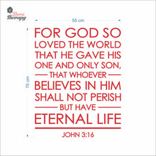 Load image into Gallery viewer, For God So Loved The World John 3:16 V1 Wall Decal Decotherapy