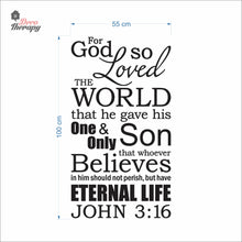 Load image into Gallery viewer, For God So Loved The World John 3:16 V2 Wall Decal Decotherapy