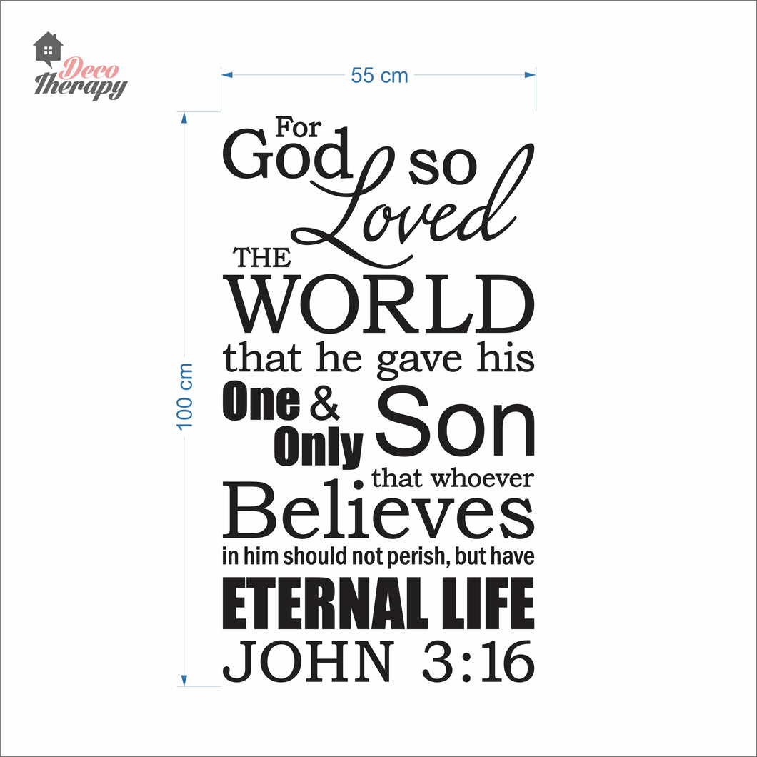 For God So Loved The World John 3:16 V2 Wall Decal Decotherapy
