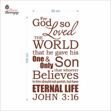 Load image into Gallery viewer, For God So Loved The World John 3:16 V2 Wall Decal Decotherapy