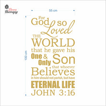 Load image into Gallery viewer, For God So Loved The World John 3:16 V2 Wall Decal Decotherapy