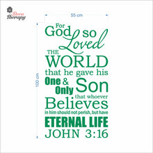 Load image into Gallery viewer, For God So Loved The World John 3:16 V2 Wall Decal Decotherapy