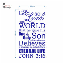 Load image into Gallery viewer, For God So Loved The World John 3:16 V2 Wall Decal Decotherapy