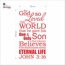 Load image into Gallery viewer, For God So Loved The World John 3:16 V2 Wall Decal Decotherapy