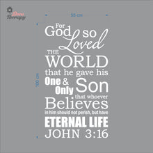 Load image into Gallery viewer, For God So Loved The World John 3:16 V2 Wall Decal Decotherapy