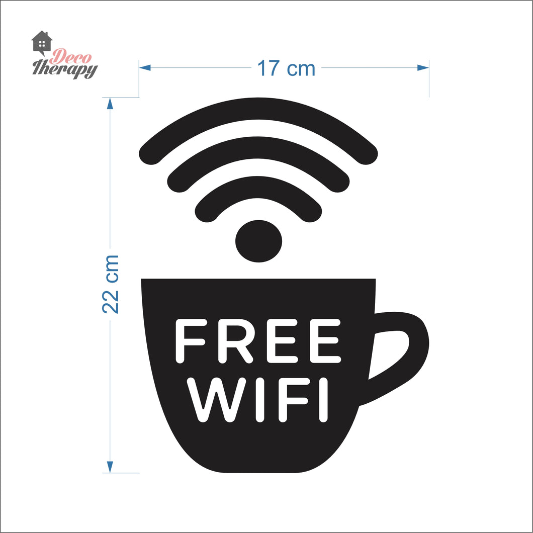 Free Wifi Cafe Sign Sticker Self-Adhesive Decotherapy