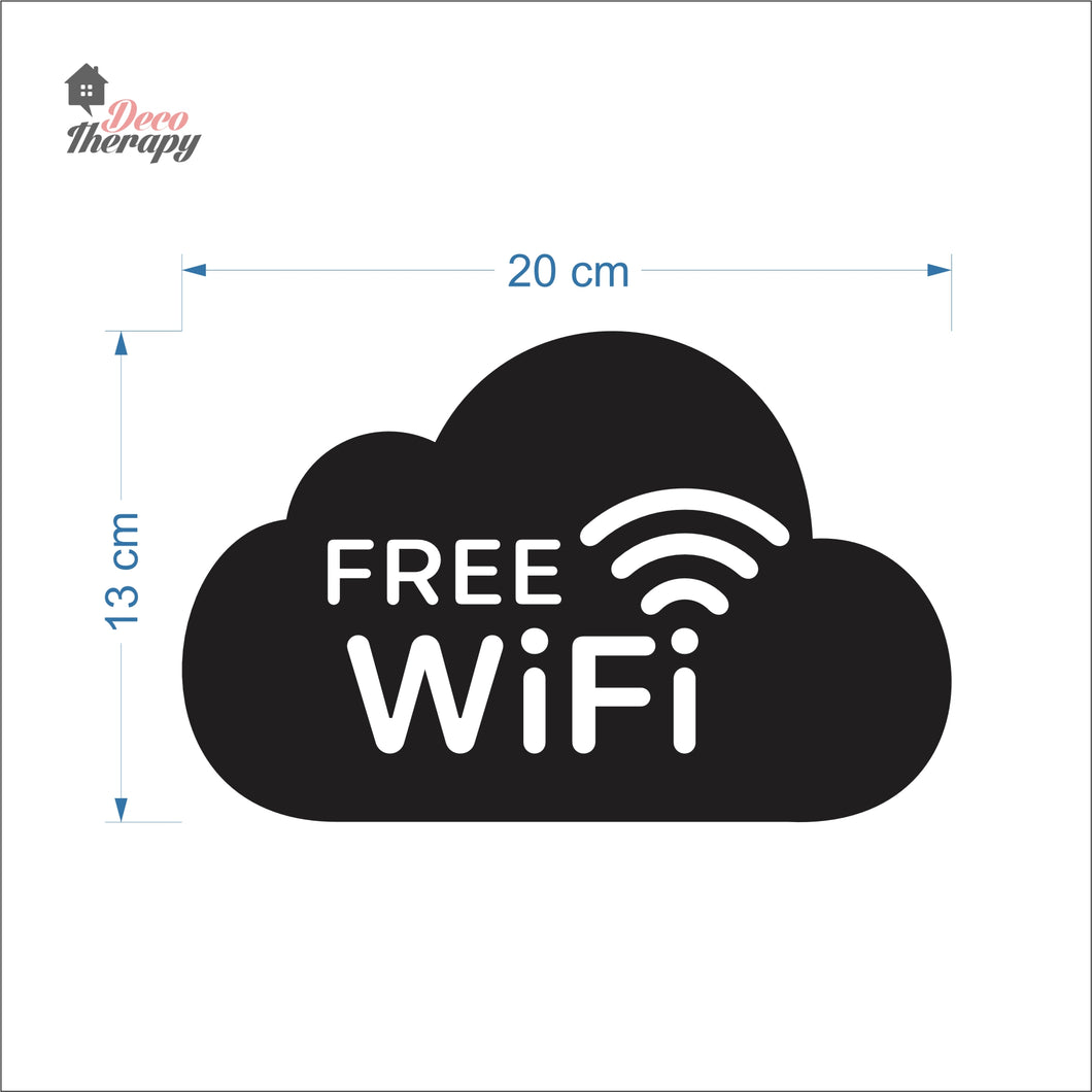 Free Wifi Cloud Sign Sticker Self-Adhesive Decotherapy
