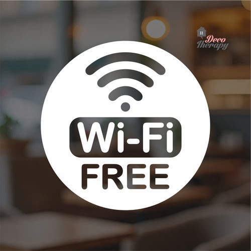 Free Wifi Round Sign Sticker Self-Adhesive Decotherapy