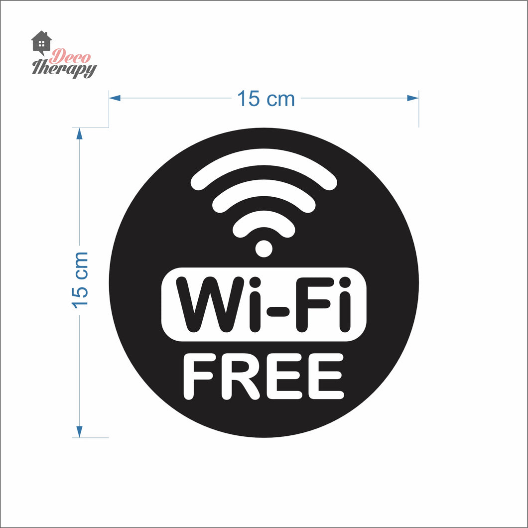 Free Wifi Round Sign Sticker Self-Adhesive Decotherapy