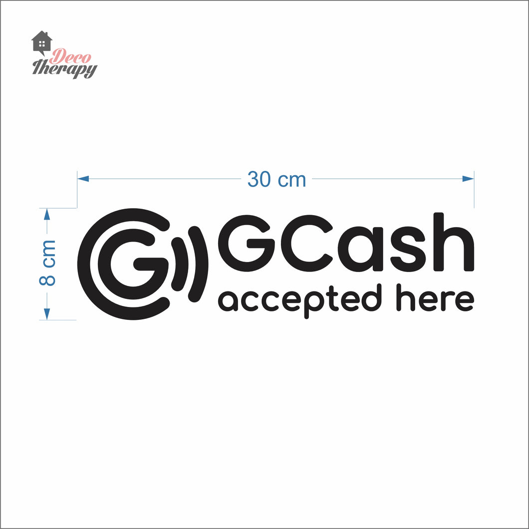 Gcash Accepted Here Sign Sticker Self-Adhesive Decotherapy
