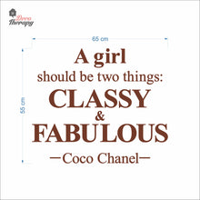 Load image into Gallery viewer, Girl Should Classy &amp; Fabulous Wall Decal Decotherapy