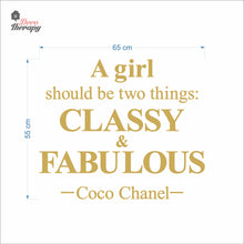 Load image into Gallery viewer, Girl Should Classy &amp; Fabulous Wall Decal Decotherapy