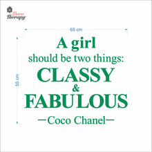 Load image into Gallery viewer, Girl Should Classy &amp; Fabulous Wall Decal Decotherapy