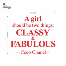 Load image into Gallery viewer, Girl Should Classy &amp; Fabulous Wall Decal Decotherapy