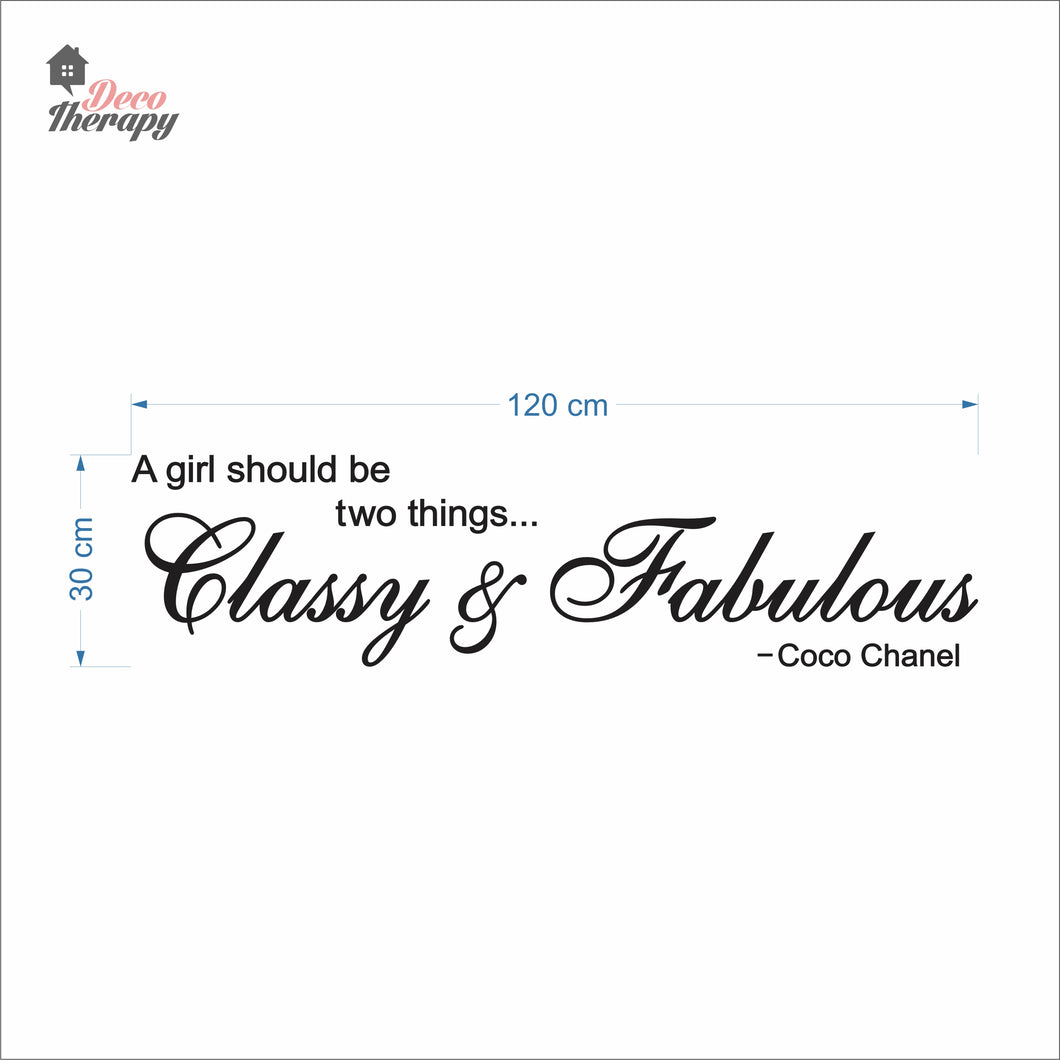 Girl Should Classy & Fabulous V2 Wall Decal Decotherapy