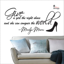 Load image into Gallery viewer, Give A Girl The Right Shoes Wall Decal Decotherapy