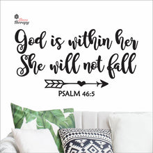 Load image into Gallery viewer, God Is Within Her She Will Not Fall V1 Wall Decal Decotherapy