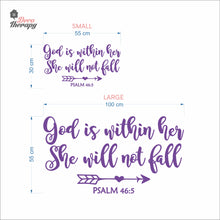 Load image into Gallery viewer, God Is Within Her She Will Not Fall V1 Wall Decal Decotherapy