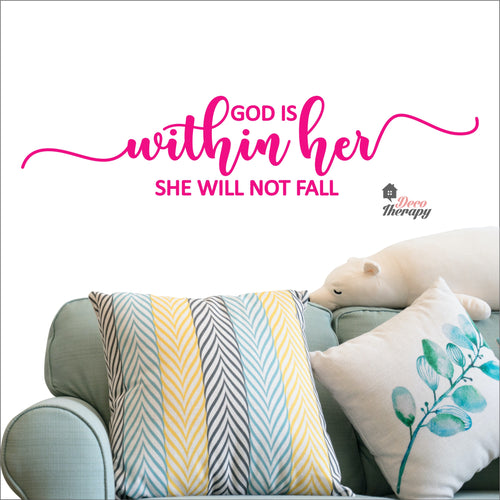 God Is Within Her She Will Not Fall V2 Wall Decal Decotherapy