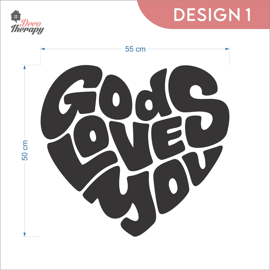 God Loves You V1 Wall Decal Decotherapy