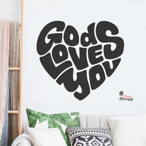 God Loves You V1 Wall Decal Decotherapy