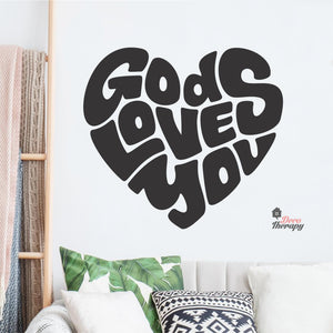 God Loves You V1 Wall Decal Decotherapy